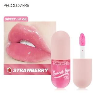 Pecolovers Strawberry Moisturizing Lip Gloss Capsule Lipstick Lipbalm w Beeswax